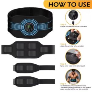 USB Rechargeable Abdominal Muscle Trainer Abdominal Toning Belt Muscle Toner Waist Arm Leg Training Home Gym Fitness Massager